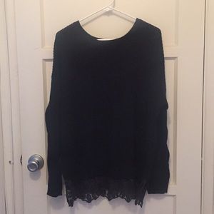 Urban Outfitters Black knit lace trim